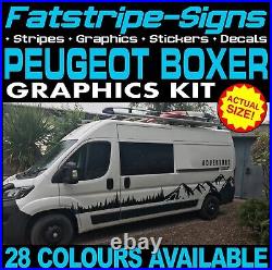 To fit PEUGEOT BOXER L2 MWB CAMPER VAN GRAPHICS STICKERS STRIPES DECAL MOTORHOME