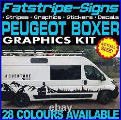 To fit PEUGEOT BOXER L2 MWB CAMPER VAN GRAPHICS STICKERS STRIPES DECAL MOTORHOME