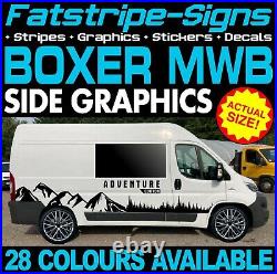 To fit PEUGEOT BOXER L2 MWB CAMPER VAN GRAPHICS STICKERS STRIPES DECAL MOTORHOME