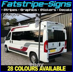To fit PEUGEOT BOXER L2 MWB MOTORHOME GRAPHICS STICKERS DECAL STRIPES CAMPER VAN
