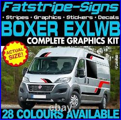 To fit PEUGEOT BOXER L4 EXLWB GRAPHICS STICKERS STRIPES CAMPER VAN MOTORHOME