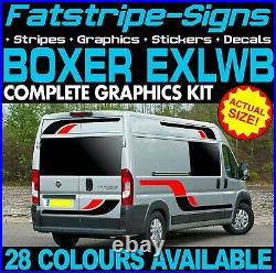 To fit PEUGEOT BOXER L4 EXLWB GRAPHICS STICKERS STRIPES CAMPER VAN MOTORHOME