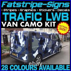 To fit RENAULT TRAFIC LWB CAMO GRAPHICS STICKERS STRIPES CAMPER VAN MOTORHOME