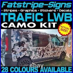 To fit RENAULT TRAFIC LWB CAMO GRAPHICS STICKERS STRIPES CAMPER VAN MOTORHOME
