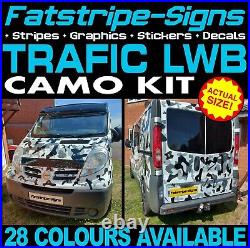 To fit RENAULT TRAFIC LWB CAMO GRAPHICS STICKERS STRIPES CAMPER VAN MOTORHOME