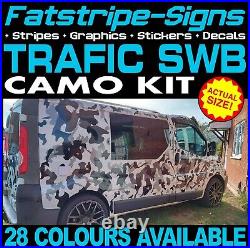 To fit RENAULT TRAFIC SWB CAMO GRAPHICS STICKERS STRIPES CAMPER VAN MOTORHOME