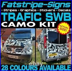 To fit RENAULT TRAFIC SWB CAMO GRAPHICS STICKERS STRIPES CAMPER VAN MOTORHOME