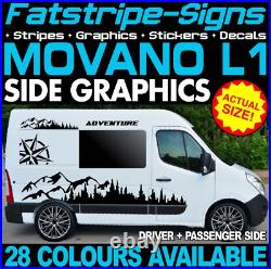 To fit VAUXHALL MOVANO L1 SWB GRAPHICS STICKERS DECALS CAMPER VAN MOTORHOME