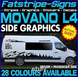 To fit VAUXHALL MOVANO L4 EXLWB GRAPHICS STICKERS DECALS CAMPER VAN MOTORHOME