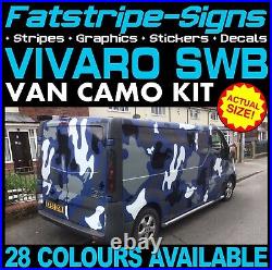 To fit VAUXHALL VIVARO SWB CAMO GRAPHICS STICKERS STRIPES CAMPER VAN MOTORHOME