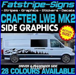 To fit VW CRAFTER MK2 LWB GRAPHICS STICKERS DECALS STRIPES CAMPER VAN MOTORHOME