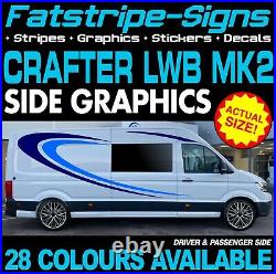 To fit VW CRAFTER MK2 LWB GRAPHICS STICKERS DECALS STRIPES CAMPER VAN MOTORHOME