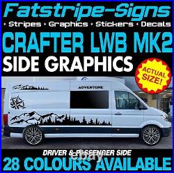 To fit VW CRAFTER MK2 LWB GRAPHICS STICKERS DECALS STRIPES CAMPER VAN MOTORHOME