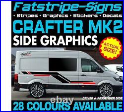 To fit VW CRAFTER MK2 MWB GRAPHICS STICKERS DECALS STRIPES CAMPER VAN MOTORHOME