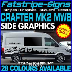 To fit VW CRAFTER MK2 MWB GRAPHICS STICKERS DECALS STRIPES CAMPER VAN MOTORHOME
