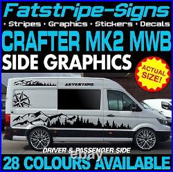 To fit VW CRAFTER MK2 MWB GRAPHICS STICKERS DECALS STRIPES CAMPER VAN MOTORHOME