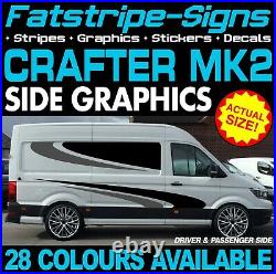 To fit VW CRAFTER MK2 MWB GRAPHICS STICKERS DECALS STRIPES CAMPER VAN MOTORHOME