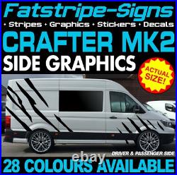 To fit VW CRAFTER MK2 MWB TIGER STRIPES GRAPHICS STICKERS CAMPER VAN MOTORHOME