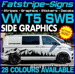 To fit VW T5 SWB GRAPHICS STICKERS STRIPES DECALS CAMPER VAN MOTORHOME