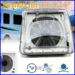 Turbo Roof Vent Crystal Turbo Fan Camper Van Motorhome Caravan Skylight 42x42cm