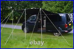 VW Camper Van Sun Canopy Awning Van Conversions Motorhomes 2.4m x 3m BLACK