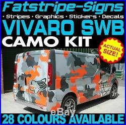 Vauxhall Vivaro Lwb Camo Graphics Stickers Stripes Decals Camper Van Motorhome
